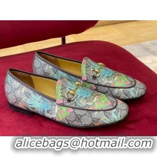 Pretty Style Gucci Jordaan Tiger GG Canvas Loafers 081326