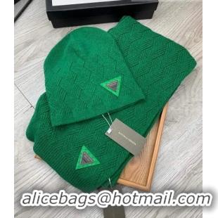 Promotional Bottega Veneta Wool Hat and Scarf Set 122221 Green 2021