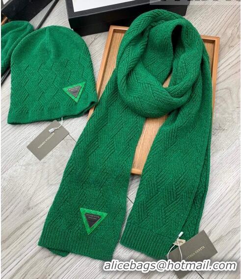 Promotional Bottega Veneta Wool Hat and Scarf Set 122221 Green 2021