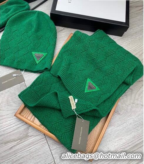 Promotional Bottega Veneta Wool Hat and Scarf Set 122221 Green 2021