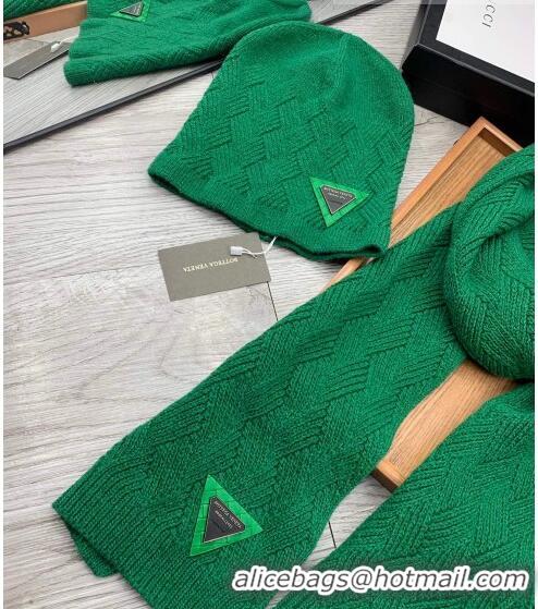 Promotional Bottega Veneta Wool Hat and Scarf Set 122221 Green 2021