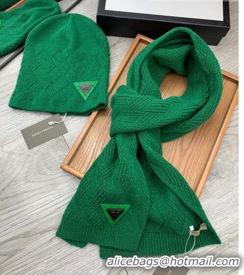 Promotional Bottega Veneta Wool Hat and Scarf Set 122221 Green 2021