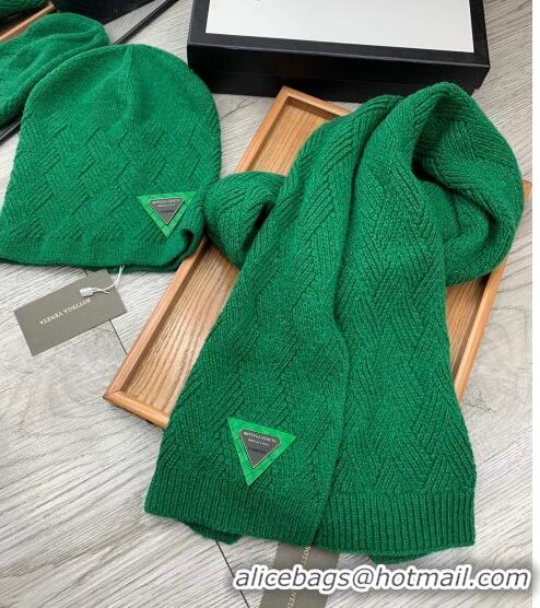 Promotional Bottega Veneta Wool Hat and Scarf Set 122221 Green 2021