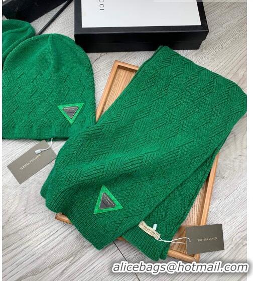 Promotional Bottega Veneta Wool Hat and Scarf Set 122221 Green 2021