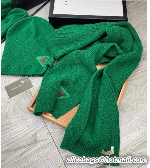 Promotional Bottega Veneta Wool Hat and Scarf Set 122221 Green 2021