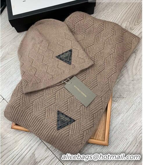 Buy Cheapest Bottega Veneta Wool Hat and Scarf Set 122222 Grey 2021