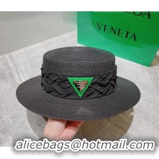 Shop Grade Bottega Veneta Straw Wide Brim Hat 0310115 Black 2022