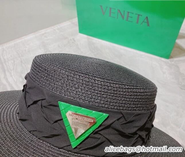 Shop Grade Bottega Veneta Straw Wide Brim Hat 0310115 Black 2022