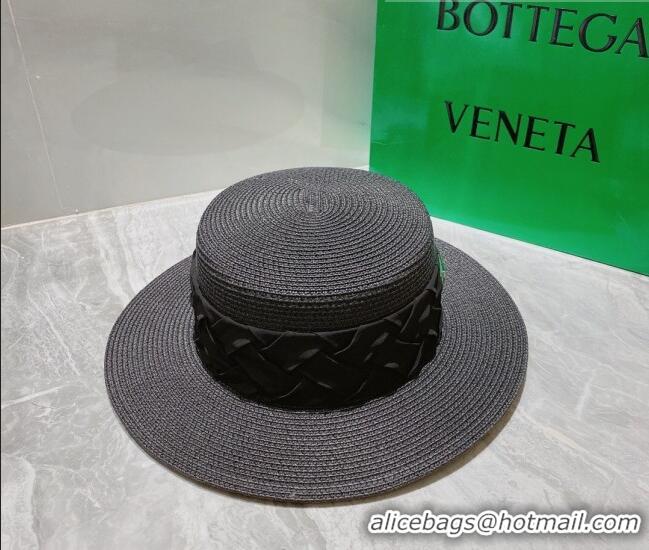 Shop Grade Bottega Veneta Straw Wide Brim Hat 0310115 Black 2022