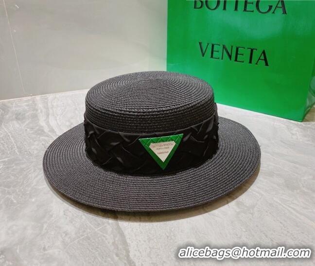 Shop Grade Bottega Veneta Straw Wide Brim Hat 0310115 Black 2022