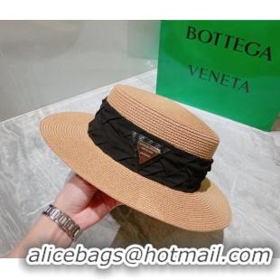 Top Quality Bottega Veneta Straw Wide Brim Hat 0310116 Brown 2022