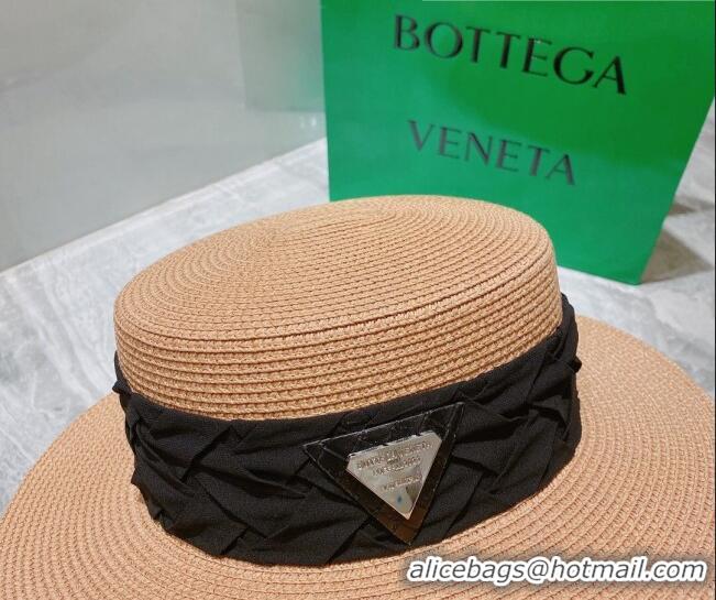 Top Quality Bottega Veneta Straw Wide Brim Hat 0310116 Brown 2022