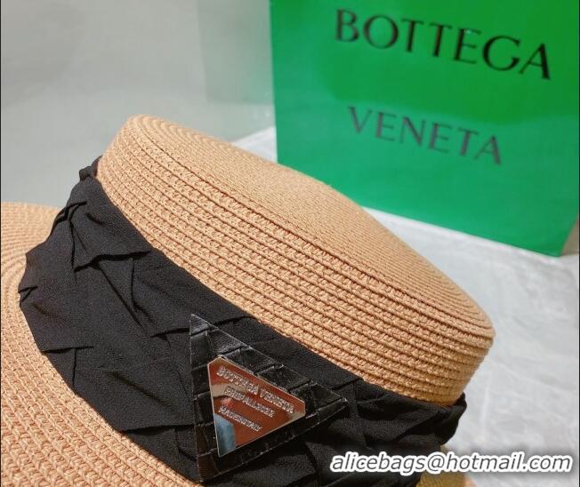 Top Quality Bottega Veneta Straw Wide Brim Hat 0310116 Brown 2022