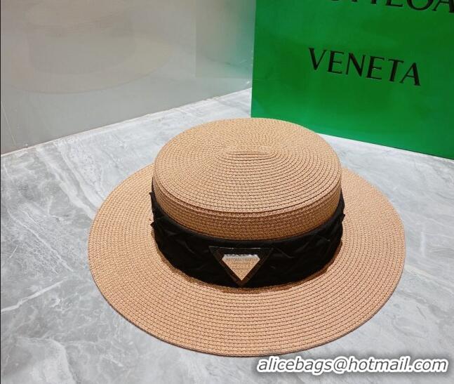 Top Quality Bottega Veneta Straw Wide Brim Hat 0310116 Brown 2022