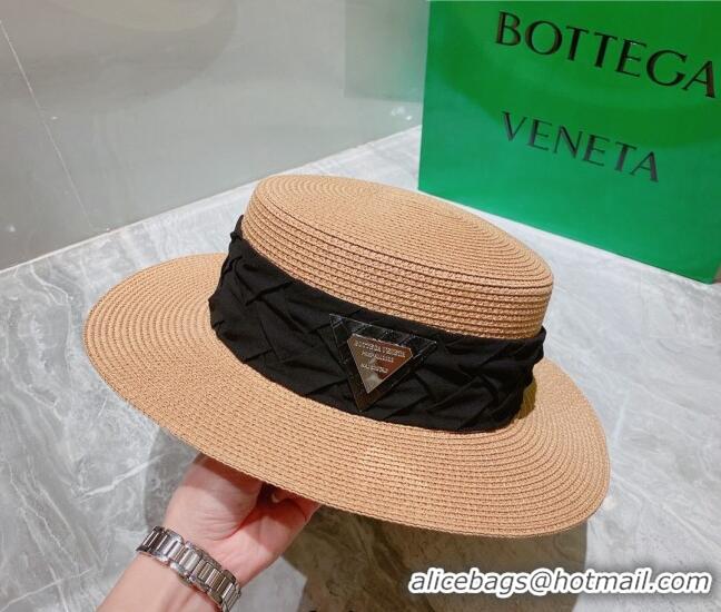 Top Quality Bottega Veneta Straw Wide Brim Hat 0310116 Brown 2022