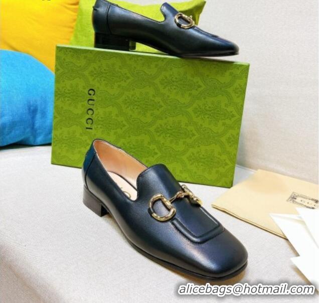 Classic Hot Gucci Leather Loafer with Horsebit Black 0825101