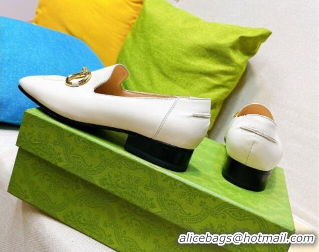 Purchase Gucci Leather Loafer with Horsebit White 0825102