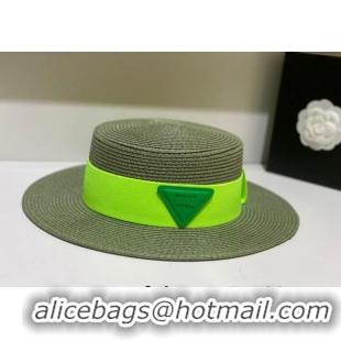 Trendy Design Bottega Veneta Straw Wide Brim Hat 031112 Green 2022