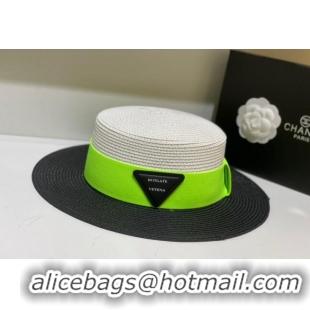 New Style Bottega Veneta Straw Wide Brim Hat 031113 White/Black 2022