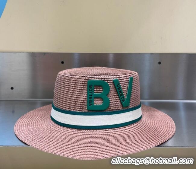 Unique Style Bottega Veneta Straw Wide Brim Hat BVH316051 Pink 2022