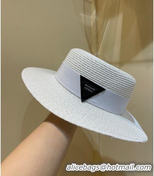 AAAAA Discount Bottega Veneta Straw Wide Brim Hat BVH31605 White 2022