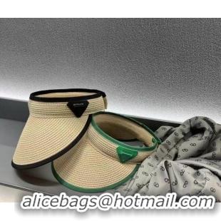 Top Quality Bottega Veneta Visor Hat 0401152 Beige/Green/Black 2022