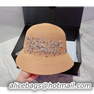 Modern Grade Miu Miu Crystal Straw Bucket Hat M2901 Khkai 2022