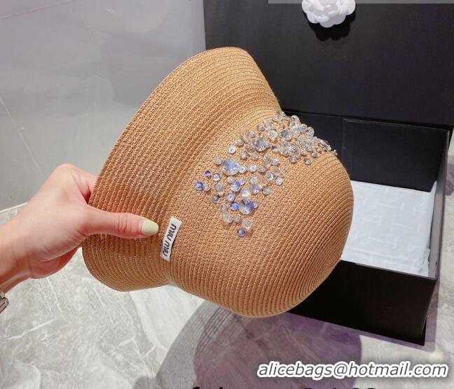 Modern Grade Miu Miu Crystal Straw Bucket Hat M2901 Khkai 2022