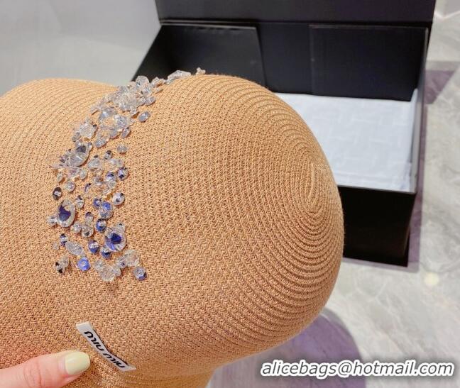 Modern Grade Miu Miu Crystal Straw Bucket Hat M2901 Khkai 2022