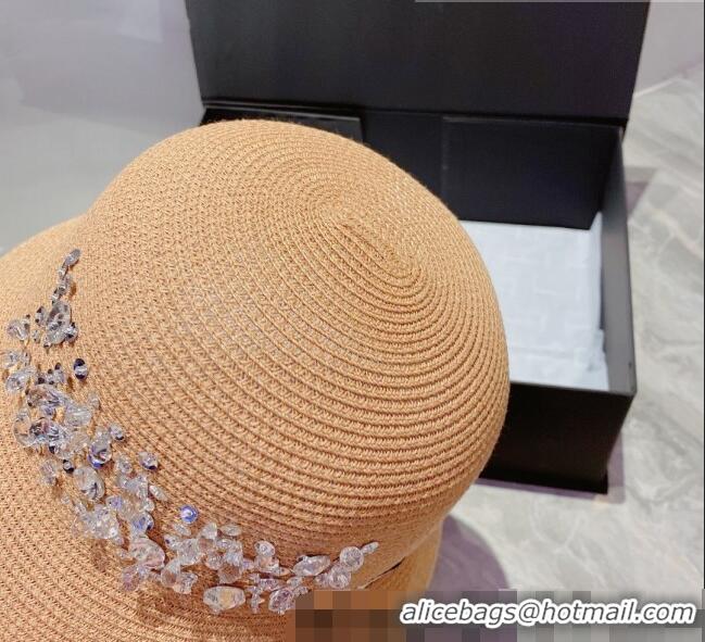 Modern Grade Miu Miu Crystal Straw Bucket Hat M2901 Khkai 2022