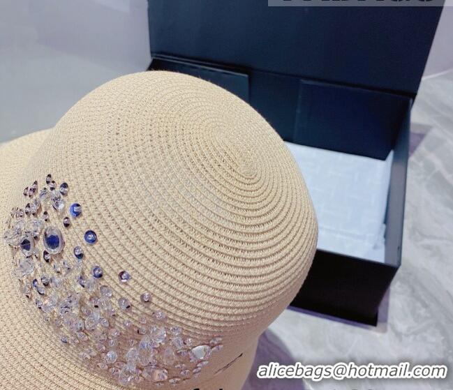 Trendy Design Miu Miu Crystal Straw Bucket Hat M2901 Beige 2022