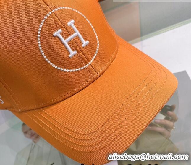 Top Quality Hermes Canvas Baseball Hat 0430103 Orange 2022