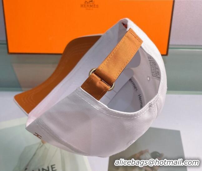 Best Quality Hermes Canvas Baseball Hat 0430105 White 2022