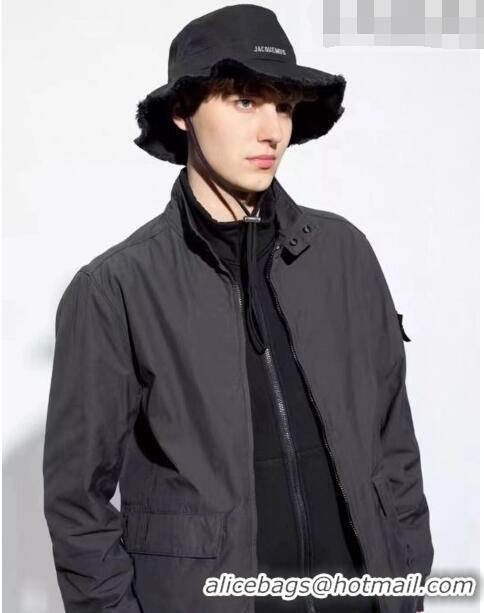 Top Quality Jacquemus Canvas Bucket Hat 091503 Black 2022