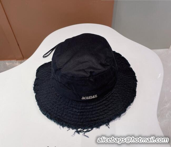 Top Quality Jacquemus Canvas Bucket Hat 091503 Black 2022