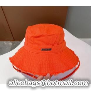 New Style Jacquemus Canvas Bucket Hat 091504 Orange 2022