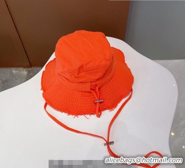 New Style Jacquemus Canvas Bucket Hat 091504 Orange 2022