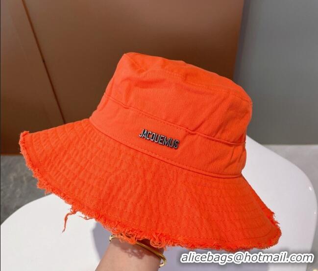 New Style Jacquemus Canvas Bucket Hat 091504 Orange 2022