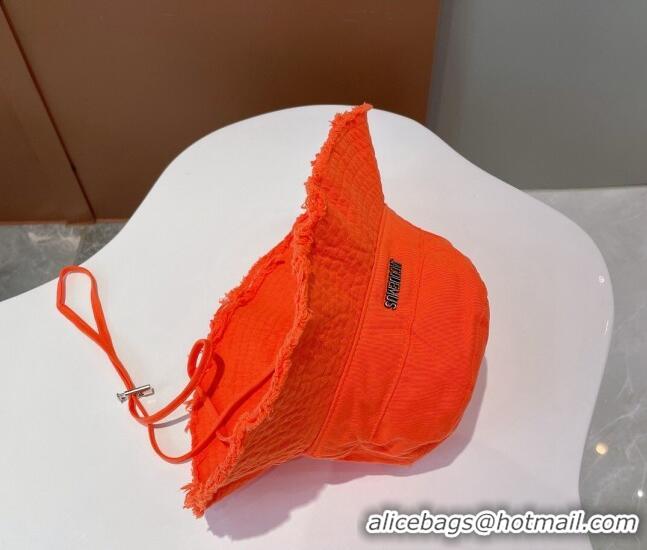 New Style Jacquemus Canvas Bucket Hat 091504 Orange 2022