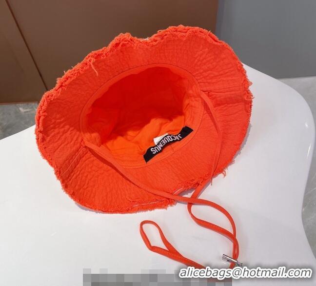 New Style Jacquemus Canvas Bucket Hat 091504 Orange 2022