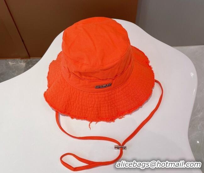 New Style Jacquemus Canvas Bucket Hat 091504 Orange 2022