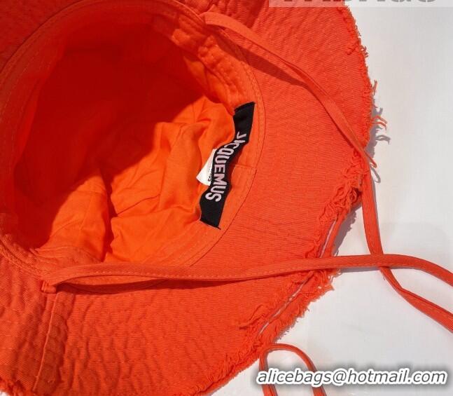 New Style Jacquemus Canvas Bucket Hat 091504 Orange 2022