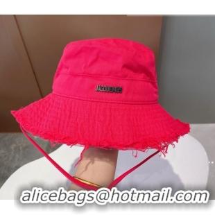 Unique Style Jacquemus Canvas Bucket Hat 091505 Dark Pink 2022