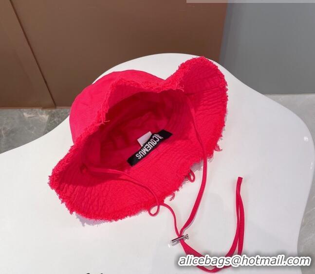 Unique Style Jacquemus Canvas Bucket Hat 091505 Dark Pink 2022