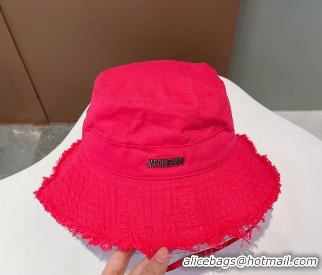 Unique Style Jacquemus Canvas Bucket Hat 091505 Dark Pink 2022