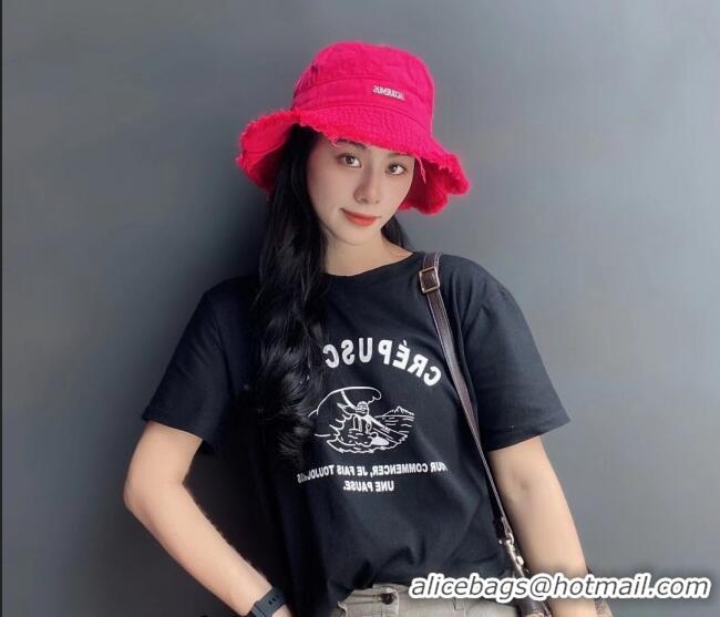 Unique Style Jacquemus Canvas Bucket Hat 091505 Dark Pink 2022