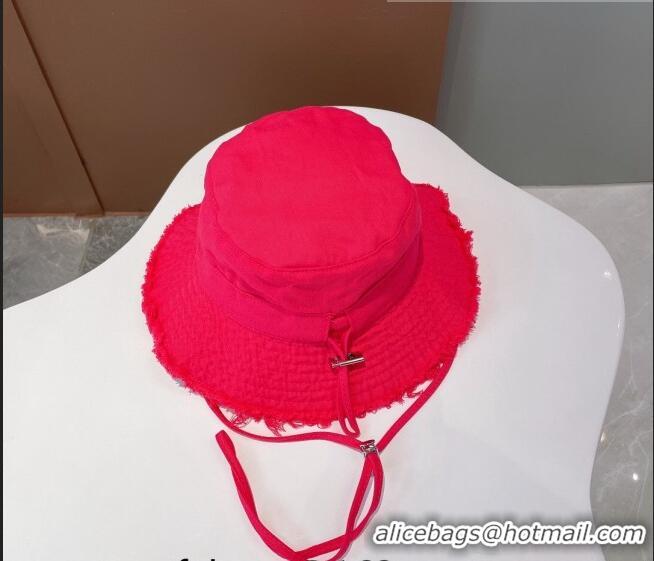 Unique Style Jacquemus Canvas Bucket Hat 091505 Dark Pink 2022