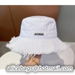 Shop Promotional Jacquemus Canvas Bucket Hat 091506 White 2022