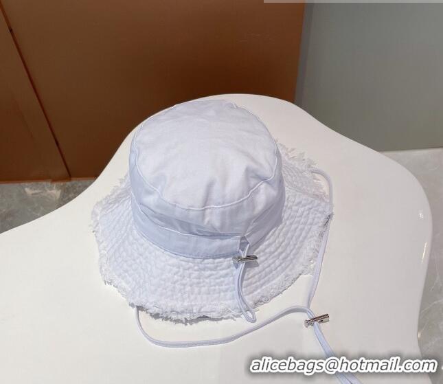 Shop Promotional Jacquemus Canvas Bucket Hat 091506 White 2022