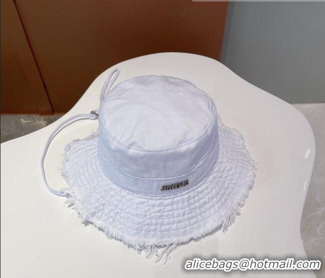 Shop Promotional Jacquemus Canvas Bucket Hat 091506 White 2022